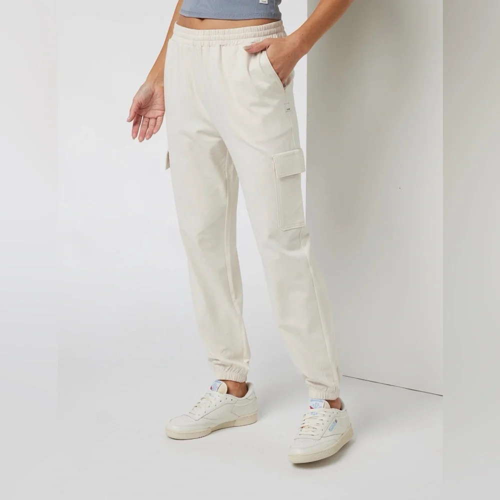 Vuori bone/beige cargo boyfriend joggers small - Picture 1 of 3